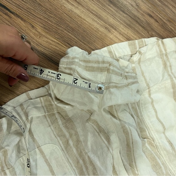 Madewell Linen-Blend Pull-On Paperbag Shorts: Undyed Stripe Edition - Picture 9 of 11